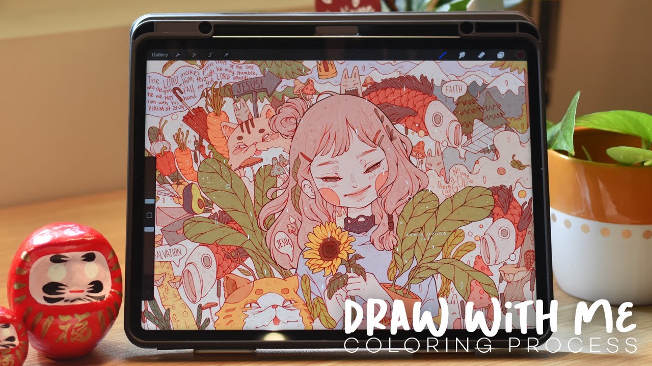 Draw with me | Procreate | iPad Pro 12.9” | Psalms 37:23-24 - YouTube