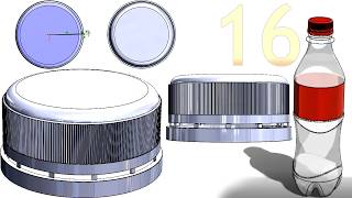 16-Project 57 | Soda Bottle with Cap |: add cap knurl #solidworks #tutorial #drawing