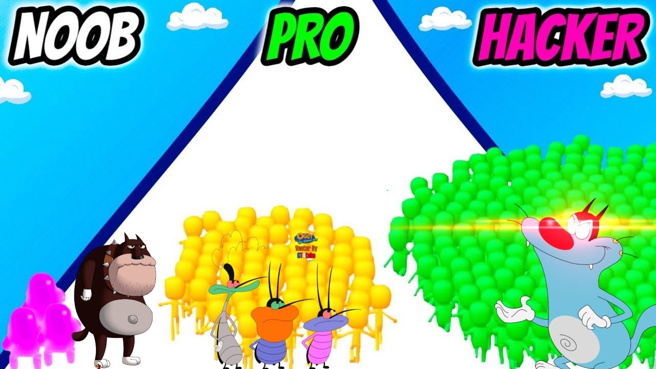 NOOB Vs PRO Vs HACKER | Count Master: Crowd Runner 3D | With Oggy Jack And Bob Voice