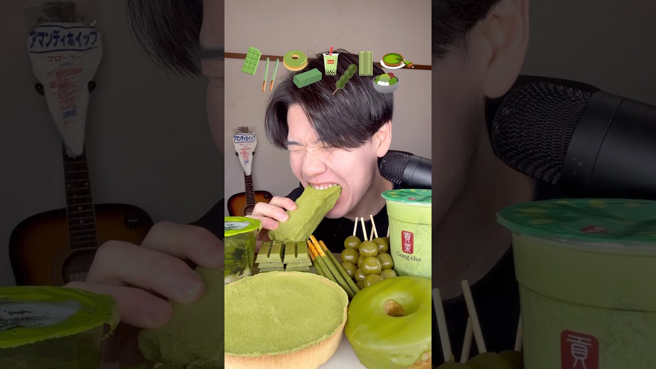 【大食い】抹茶系スイーツ爆食い🍵#shorts #モッパン #asmr #mukbang #大食い
