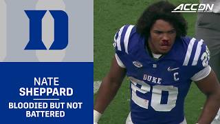 Duke RB Nate Sheppard Bloodied After Run That Puts Him Over 135 First-Half Yards