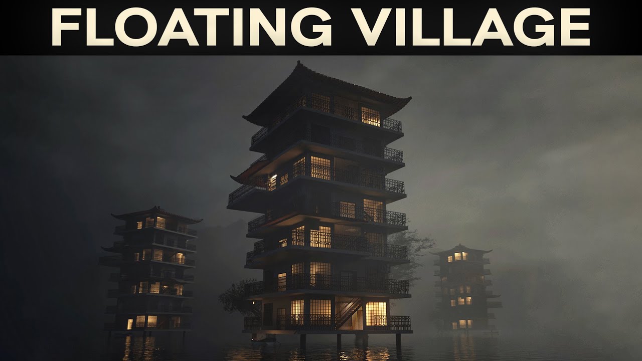 FLOATING VILLAGE - 3D VFX Scene Created with Blender - YouTube