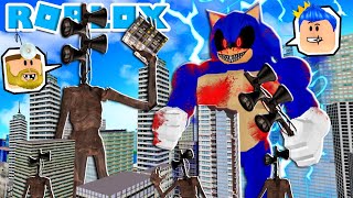 AKU BERHASIL CIPTAKAN SONIC MEGA EXE TERBESAR DI DUNIA UNTUK MENGALAHKAN MEGA SIREN HEAD DI ROBLOX