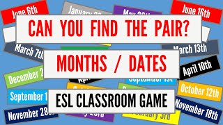 Months | Dates | Find The Pair Game | Premade ESL Classroom Game screenshot 4