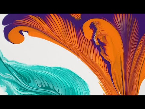(179) Chain String pull technique _ Beautiful flower _ Fluid Acrylic ...