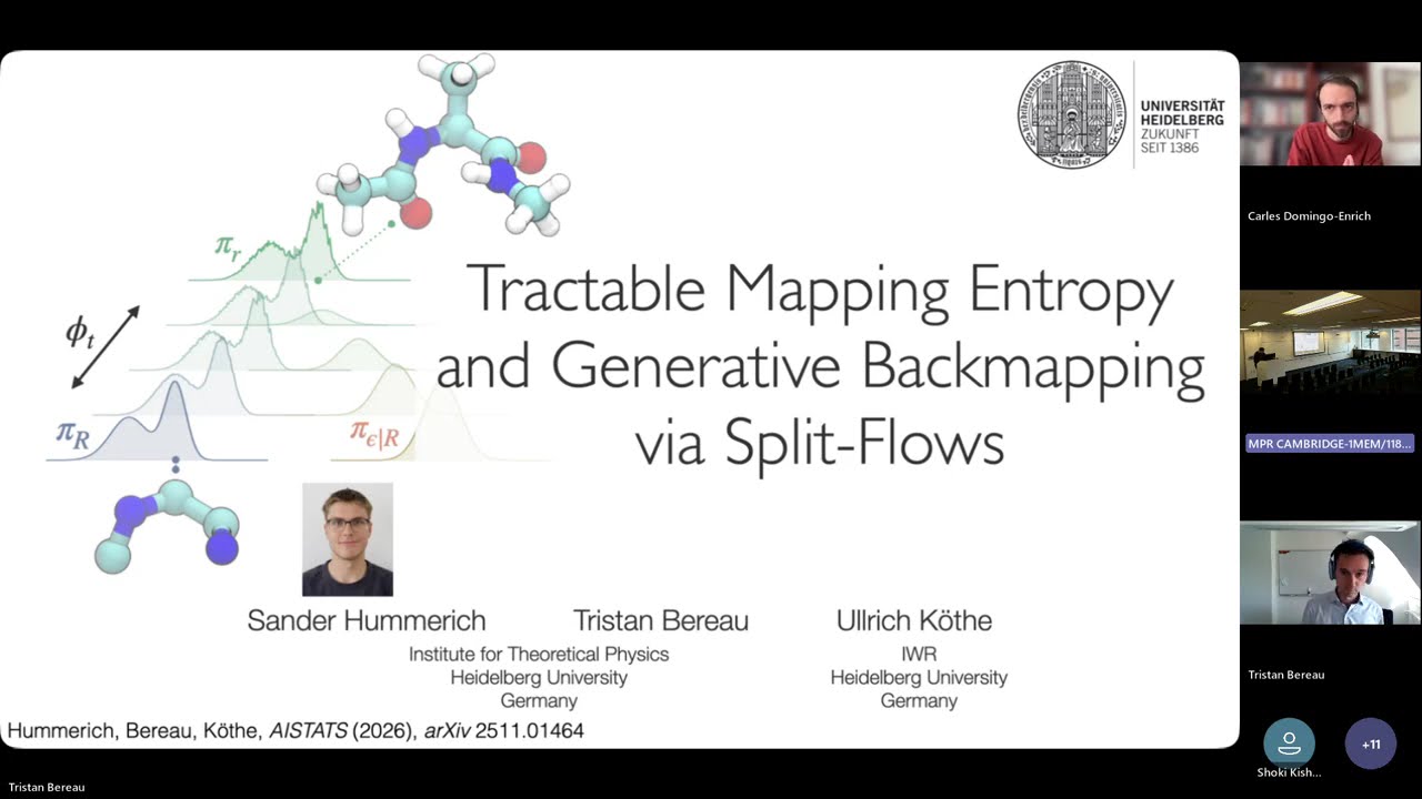 Tractable Mapping Entropy and Generative Backmapping via Split-Flows