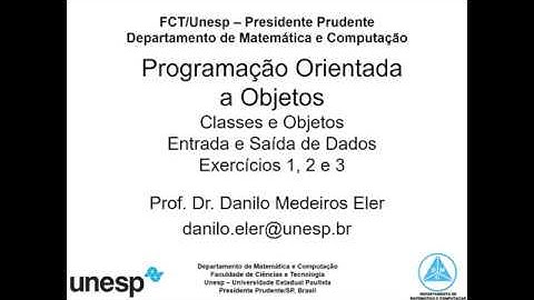 [FCT-UNESP] AULA 03 - Programação Orientada a Objetos: classes e objetos com java - Exercícios 1 a 3