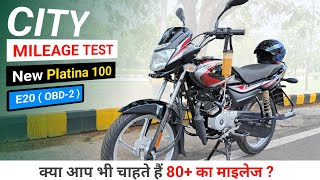 Bajaj Platina 100 (OBD-2) Mileage Test Video|Platina 100 Real Mileage|Ride Review|New|Hindi | 100cc