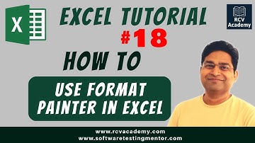 Excel Tutorial #18 - How to use Format Painter in Excel