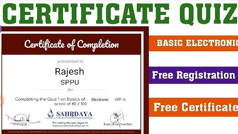 ONLINE CERTIFICATE QUIZ l BASIC ELECTRONICS QUIZ l ONLINE QUIZ l FREE CERTIFICATE l #ElectronicQuiz