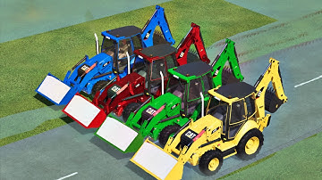 COLOURS OF JCB TRANSPORTING WITH TRUCKS IN FS22!!