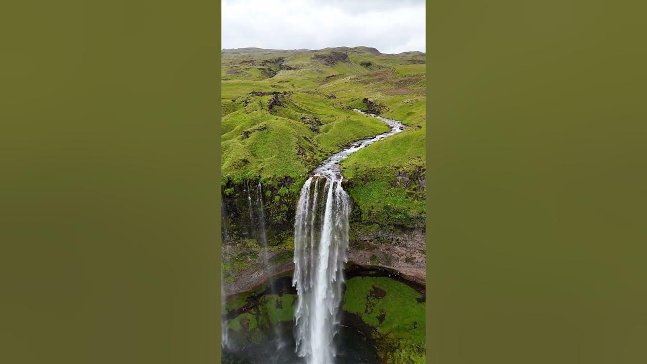 Seljalandsfoss Waterfall in Iceland | Breathtaking Aerial Slow Motion View #shorts Seljalandsfoss Waterfall in Iceland | Breathtaking Aerial Slow Motion View #shorts