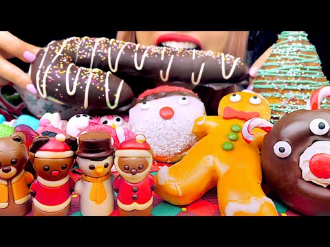 ASMR CHRISTMAS CHOCOLATE, DONUTS, MARSHMALLOW | Eating Sounds 먹방