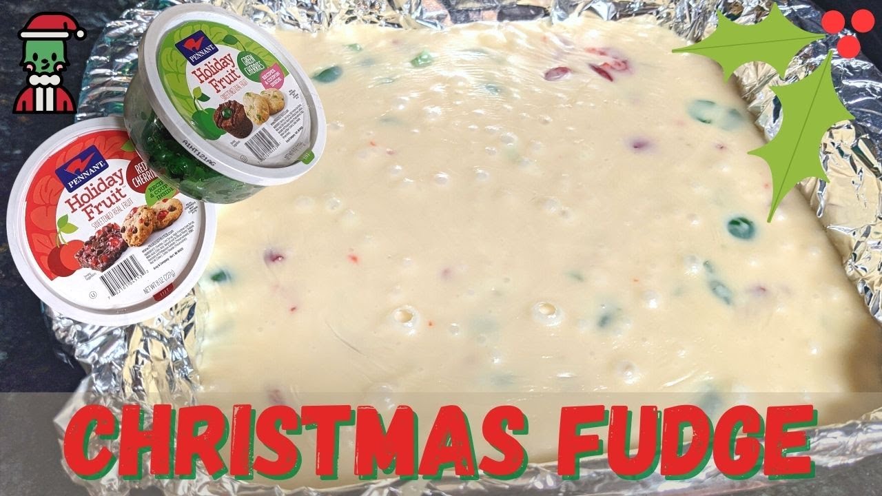 Christmas Jewel White Fudge Festive No Bake Dessert Idea Perfect