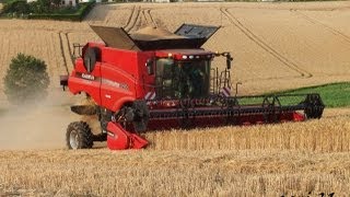 moisson en coteaux avec une Case IH 8230 modifiée