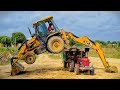 Jcb 3dx Eco Backhoe Loader Machine Loading Mud In Mahindra and eicher Tractor | Massey tractors