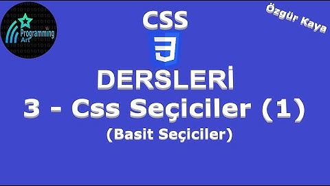 3 - Css Basit Seçiciler (1)