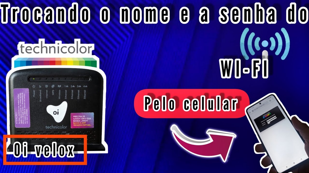 ⚙️COMO TROCAR A SENHA WIFI DO MODEM TD5137 OI VELOX PELO CELULAR 📱 ...