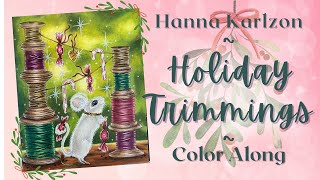 Seasons | Holiday Trimmings | Oil Pastel background and Prismas | Color Along