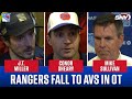 Rangers tie game late but lose to Avs in OT
