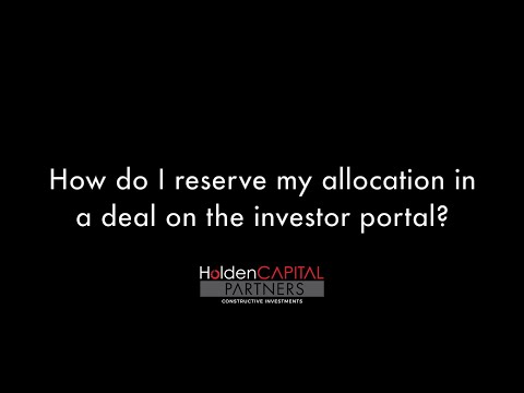 How do I reserve my allocation in a deal on the investor portal?