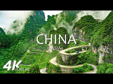 FLYING OVER CHINA (4K Video UHD) - Relaxing Music With Beautiful Nature Scenery For Stress Relief