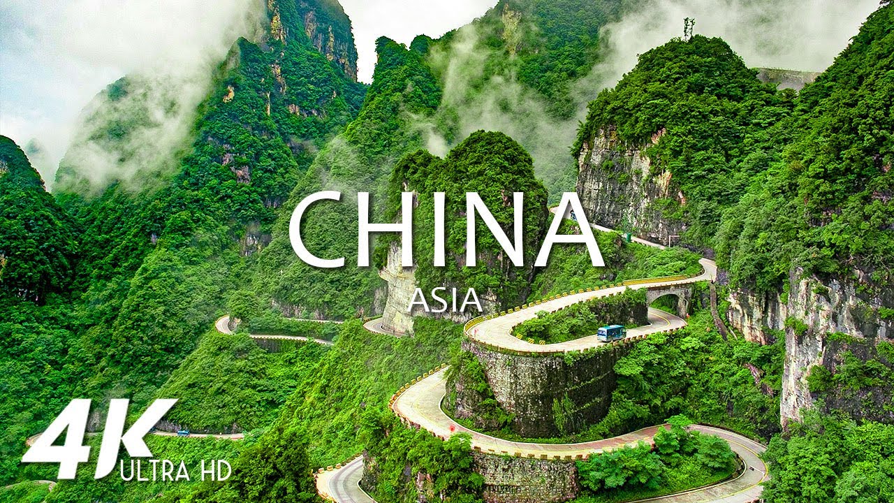 FLYING OVER CHINA (4K Video UHD) - Relaxing Music With Beautiful Nature Scenery For Stress Relief