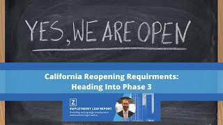 Zlg attorney rick reyes gives an overview of where california is at in
its "phased reopening plan" for businesses, and what safety measures
must be put pl...