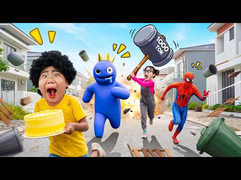 Naughty Boy Pranks Spider-man & Rainbow Blue Cute 🕸️🌈 Sad To Happy Lesson | Scary Teacher IRL