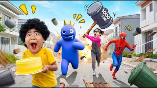 Naughty Boy Pranks Spider-man & Rainbow Blue Cute 🕸️🌈 Sad To Happy Lesson | Scary Teacher Irl