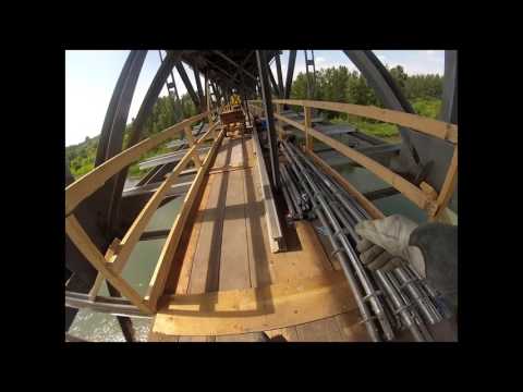 Fort Sask bridge scaffold.