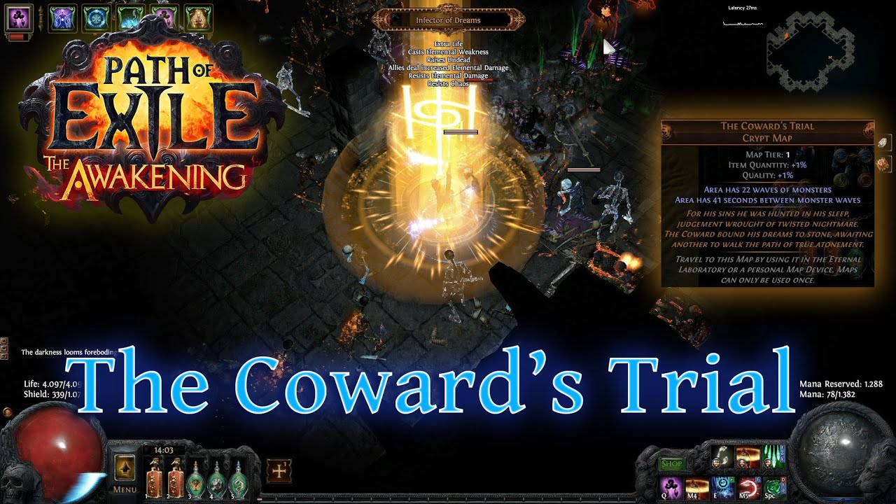 Path of Exile - Bladefall Witch - The Coward's Trial Map (Hardcore Talisman League)