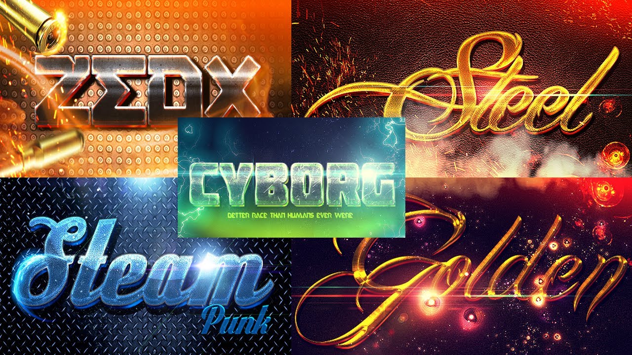 Text Style Poster Titles Psd Template Bundle Free Download |Sheri Sk ...