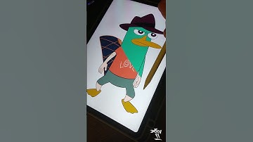 Procreate • Perry the platypus • #procreate #drawing #shorts #shortsvideo  #digitalart #satisfying
