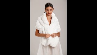 Central Chic White Fur Bridal Shawl Shrug Wedding Dress Cover Winter Weddings Parties Bridesmaid screenshot 5