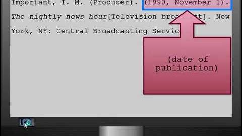 Bibliography or Reference Listing Guide  for Non Print Sources Television Broadcast