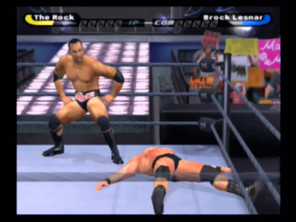 The Rock vs Brock Lesnar - WWE Smackdown SYM [PS2]