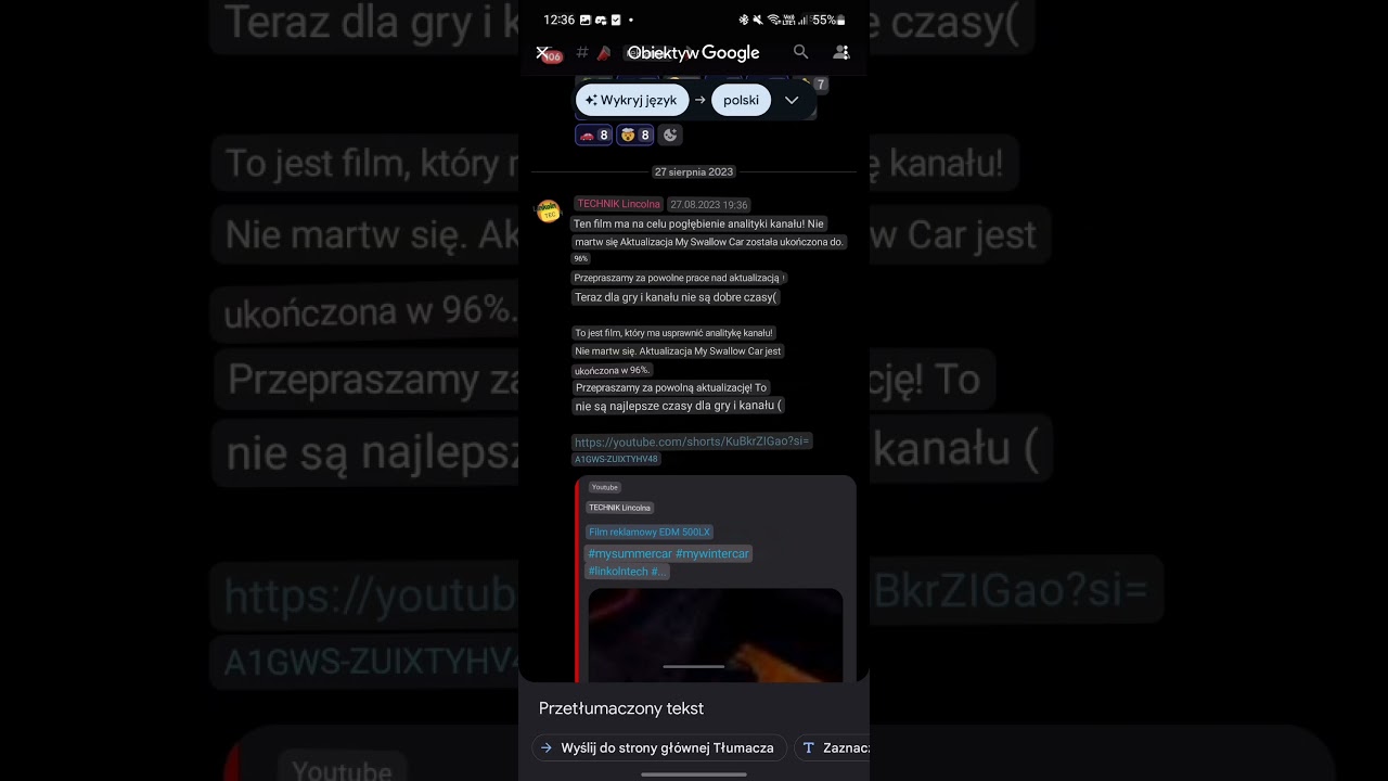My Swallow Car Update Info Informacje O Aktualizacji Update Completed in 96%