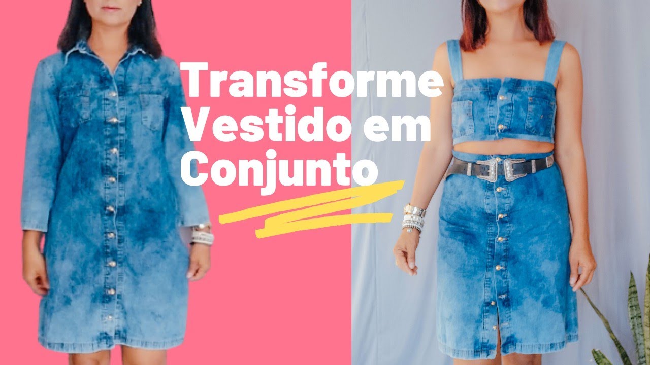 Como Transformar Vestido Em Conjunto Saia e Cropped Muito Fácil - YouTube