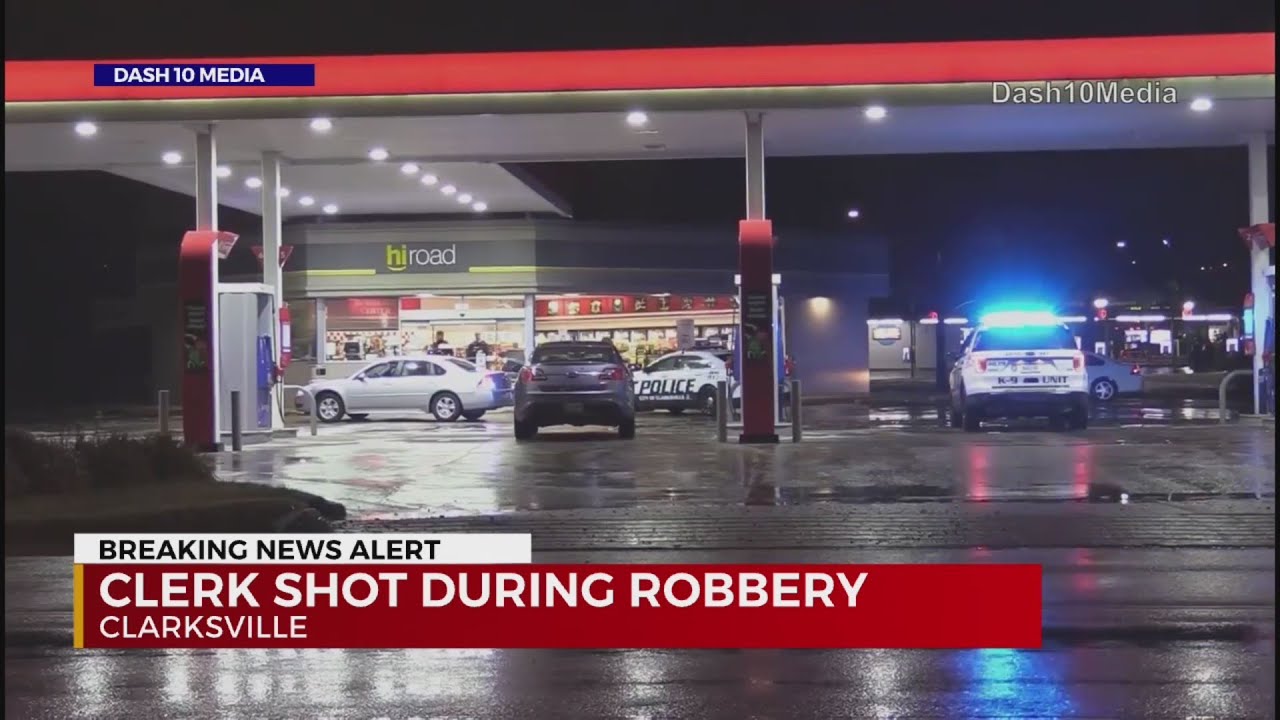 Clerk shot during attempted robbery at Clarksville gas station - YouTube