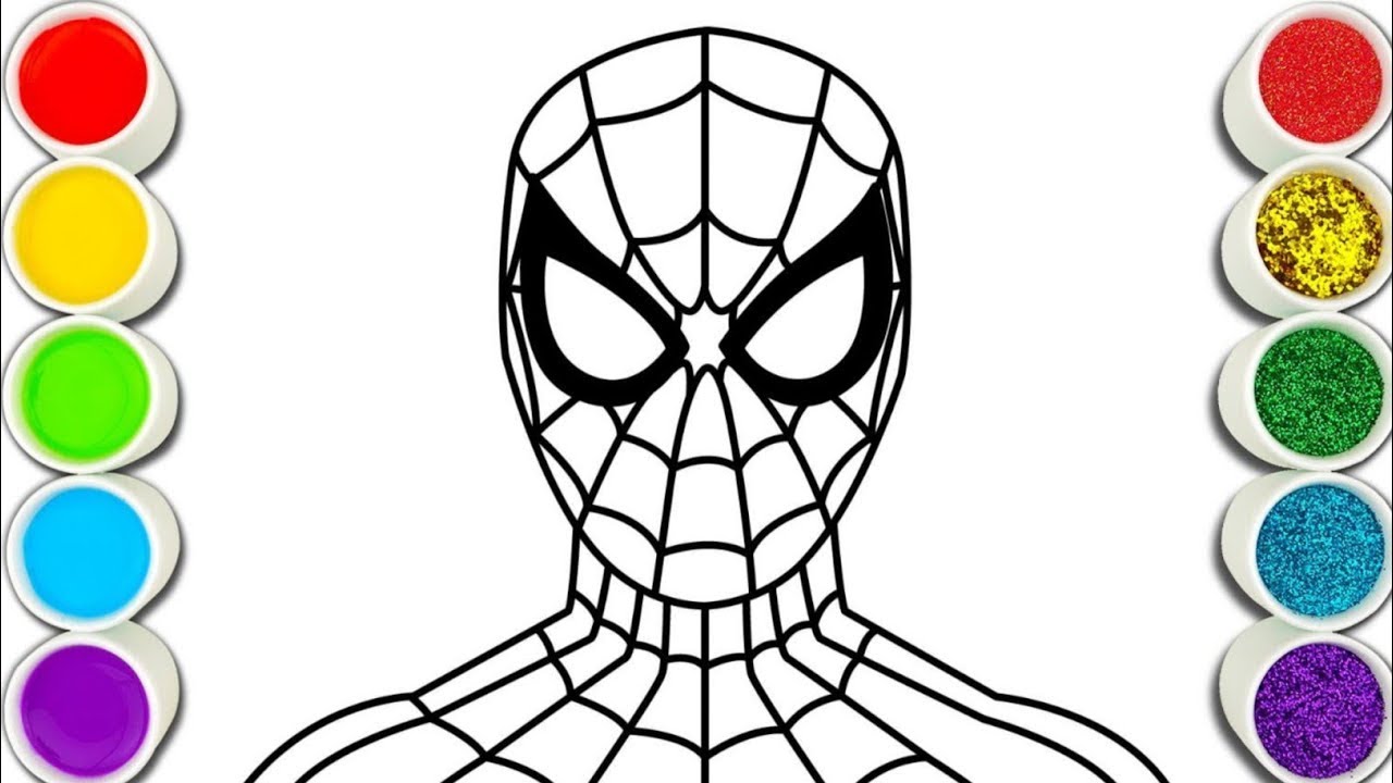 The Face of Spider-Man Drawing, Painting & Coloring For Kids and ...