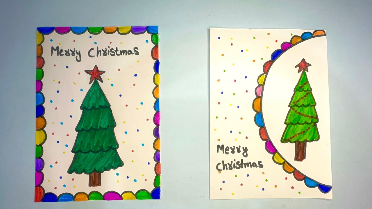 2 DIY Merry Christmas card 2025  / How to make christmas greeting card / Christmas card making easy