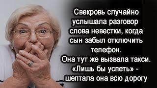 Сын забыл выключить телефон и мать услышав слова невестки, тут же вызвала такси. Только бы успеть...