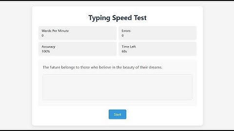 Typing Speed Test Game HML CSS JavaScript |  Beginner JS Project 2025