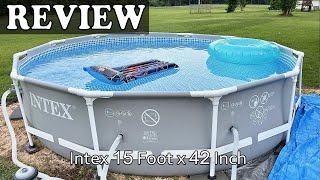 Intex 15 Foot x 42 Inch Prism Frame Above Ground Pool | SETUP & REVIEW