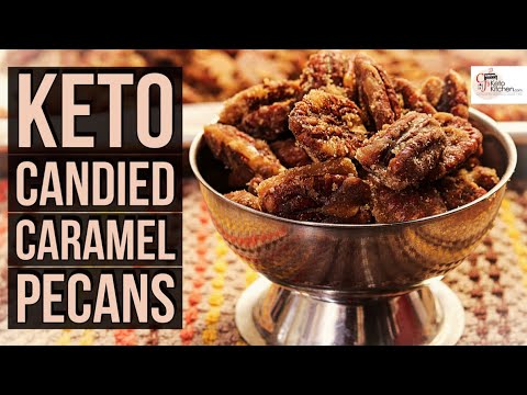 Keto Caramel pecans #Ketosnacks #lowcarbsnacks #sugarfree #candied pecans #ketorecipe