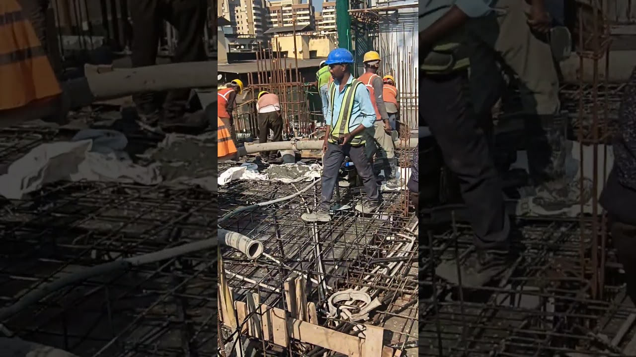 aluminium formwork slab casting wip with installation of grade separator 