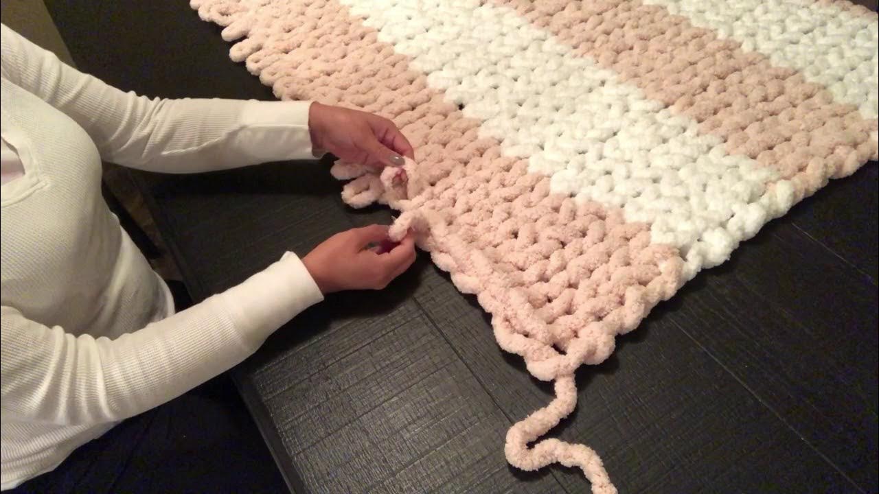 Chunky Yarn Hand Knitted Blanket