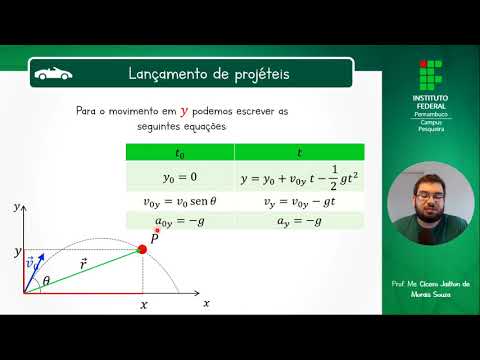 Vídeo: Durante o vôo do projétil, qual dos seguintes permanece constante?