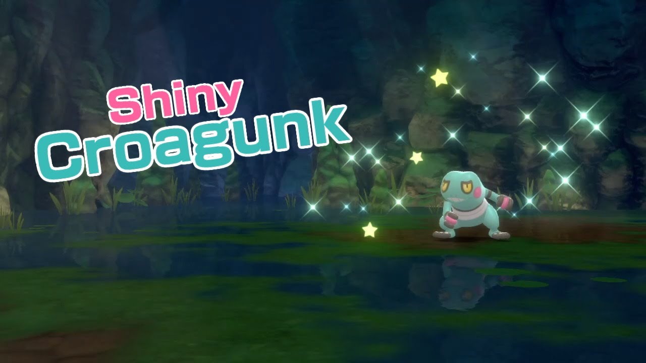 Shiny Croagunk in Pokemon brilliant diamond after 3334 encounters
